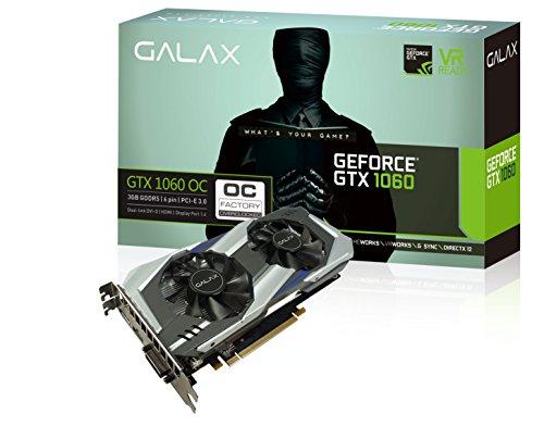 Geforce Galax Gtx Entusiasta Nvidia Gtx 1060 Oc Dual Fan 3gb Ddr5 192bit 8008mhz 1518mhz 1152 Cuda
