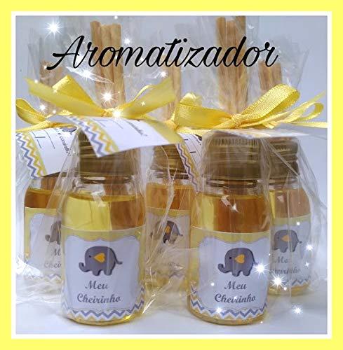 30 Aromatizador Elefante Amarelo Lembrancinha de Maternidade Chá de Bebe, Inova Baby, Amarelo, 7 cm, Pacote de 30