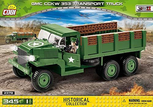 Caminhão Militar GMC CCKW Transporte Blocos para Montar com 350 Peças Cobi Blocos de Montar Verde