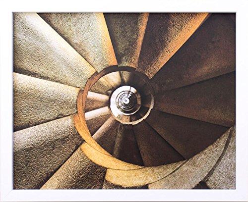 Quadro Decorativo Arquitetônico Escadas em Espiral Decore Pronto Multicor 54x44cm