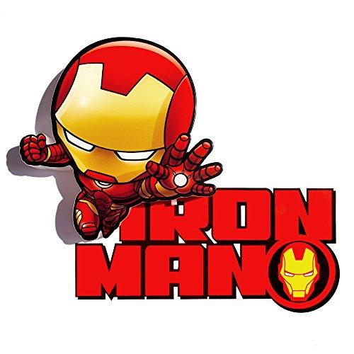 Mini Luminária Homem de Ferro, 3D Light FX, Vermelho