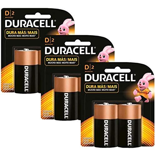 Kit Duracell Duralock Pilha Alcalina D com 6 unidades