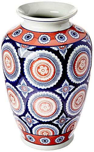 Gum Vaso 30cm Ceramica Azul/verm Home & Co Único