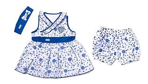Conjunto Vestido, Tiara e Shorts de Bolinhas do Avaí, Rêve D'or Sport, Bebê Menina, Branco/Azul, M