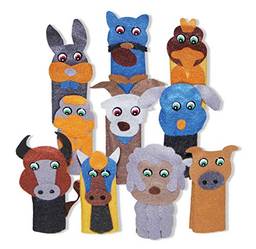 Dedoche Animais Domésticos Feltro 10 Personagens Carlu Brinquedos
