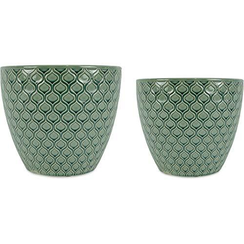 Kit Cachepot em Cerâmica - 2 Pçs Mart Verde Mart Collection
