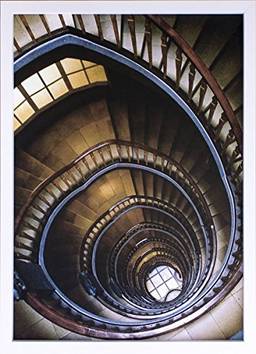 Quadro Arquitetônico Escadas Espiral Decore Pronto Multicor 54x74 cm