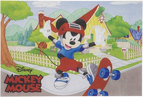 Tapete Linha Digital Disney Mickey Skatista JolitexVerde 40x60cm