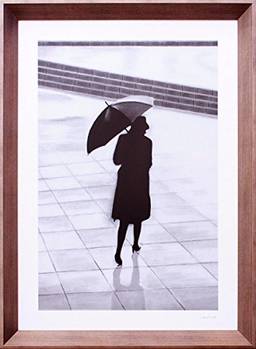 Quadro Decorativo Mulher com Guarda-Chuva Decore Pronto Multicor 55x75 cm