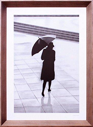 Quadro Decorativo Mulher com Guarda-Chuva Decore Pronto Multicor 55x75 cm