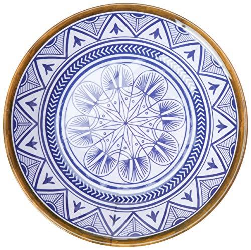 Prato Fundo Linha Mandala Mimo Style Azul/Branco