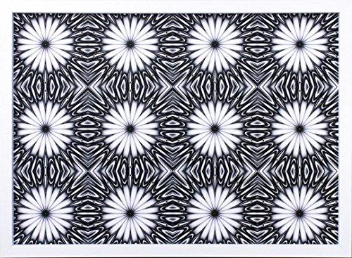 Quadro Decorativo Abstrato Ilusão de Ótica II Decore Pronto Preto/ Branco 74x54 cm