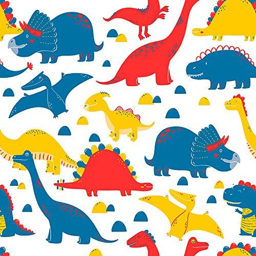 Papel de Parede Infantil, Dinossauros, Multicolorido, 1000x52 cm, Bobinex Uau
