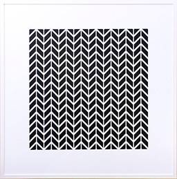 Quadro Decorativo Abstrato Fundo Geométrico Decore Pronto Preto/ Branco 83x83cm