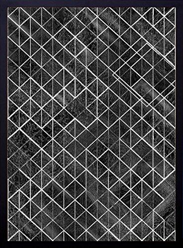 Quadro em Abstrato Black B Decore Pronto Preto/ Branco 53x73cm