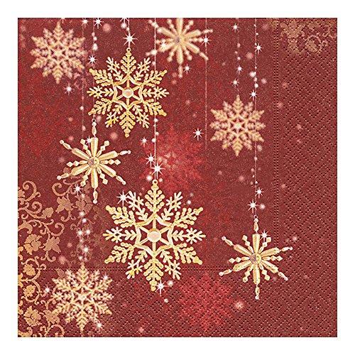 Guardanapo Golden Snowflakes Paper Design Multicor 33 x 33 cm Papel