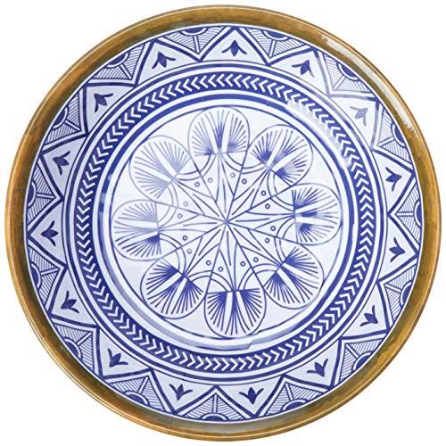 Saladeira Linha Mandala Mimo Style Azul/Branco