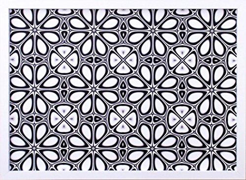 Quadro Decorativo Abstrato Ilusão de Ótica Decore Pronto Preto/ Branco 74x54 cm