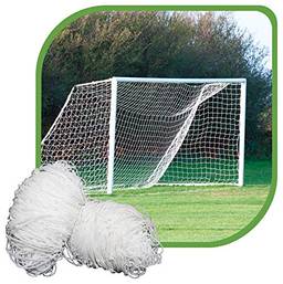 Par de rede para trave de gol futebol de campo fio 2mm tipo véu nylon branca