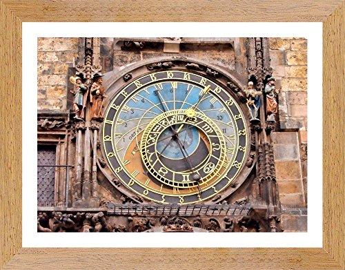 Quadro Decorativo Relogio Astronômico Orloj 45x35cm, Decore Pronto, Multicor