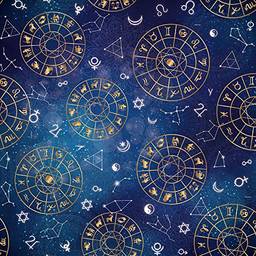 Saco Para Presente Cromus Embalagens com Acabamento Metalizado na Estampa Horoscope 60x90 cm com 25 Unidades