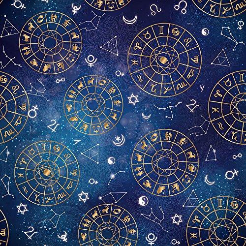 Saco Para Presente Cromus Embalagens com Acabamento Metalizado na Estampa Horoscope 60x90 cm com 25 Unidades