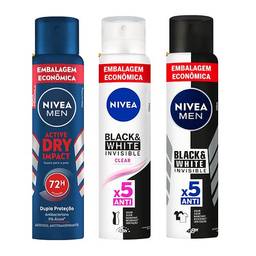 NIVEA Men Desodorante Antitranspirante Aerosol Invisible Black & White Promo 200ml