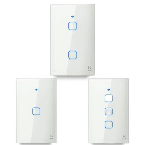 Interruptor Inteligente Wi-Fi para iluminação, 2 botões, Vidro Branco, HIINT2C, Hi By Geonav