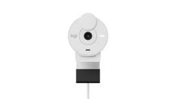Webcam Full HD Logitech Brio 300 com Microfone com Redução de Ruído, Proteção de Privacidade, Correção Automática de Luz e Conexão USB-C- Branco