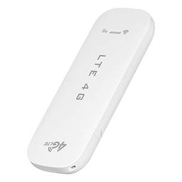 Mibee Modem USB 4G LTE Roteador 4G Hotspot Wi-Fi móvel com slot para cartão SIM 150Mbps DL 50Mbps UL máximo 10 dispositivos Branco, versão da UE