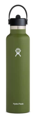 Hydro Flask Garrafa de água de boca padrão de 700 ml com tampa flexível ou canudo flexível