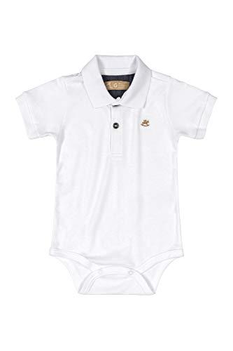 Body Bebê Polo em Suedine Masculino, Branco, 03