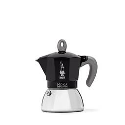Bialetti - Moka Induction, Pote Moka, adequado para todos os tipos de placas, 4 xícaras de café expresso (160 g), preto