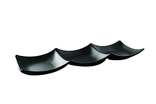 Travessa Tripla Fuji, 30,5 X 10,5 X 3 cm, Preto, Haus Concept
