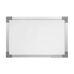Quadro Branco Moldura MDF REVESTIDO na cor Aluminio Soft Prime STALO, 180x90