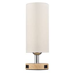 Lâmpada de mesa, Moniss Lâmpada de mesa de controle de toque lâmpada de mesa de cabeceira com lâmpada LED E27 luz branca quente moderna lâmpada de mesa 2 portas USB para quarto sala de estar