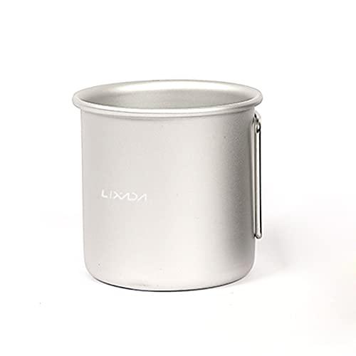 KKcare Caneca de café de liga de alumínio de acampamento 250ml xícara de chá com alças dobráveis para acampamento ao ar livre caminhada mochila piquenique