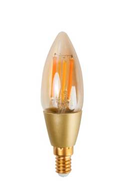 Smart Lâmpada de Filamento Vela Dimerizável, 5W, 400 Lúmens, Âmbar, Gaya.