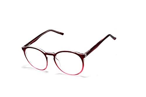 Óculos Armação Unissex Redondo Com Lentes Sem Grau Fy-133 Cor: Vermelho Degradê