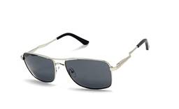 Óculos De Sol Retangular Masculino Polarizado E Proteção Uv-400 Rs-8609 (Prata)