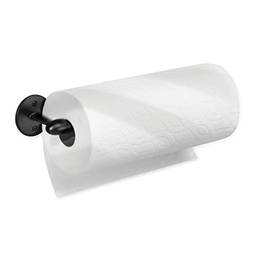 iDesign Orbinni Suporte de toalha de papel de metal montado na parede, organizador de rolos para cozinha, banheiro, sala de artesanato, 35 x 6,3 x 10,8 cm, preto fosco