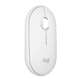 Mouse sem fio Logitech Pebble 2 M350s com Clique Silencioso, Design Slim Ambidestro, Conexão Bluetooth e Pilha Inclusa - Branco