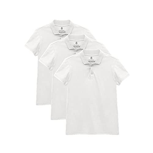 Kit 3 Camisas Polo Menino; basicamente; Branco 16