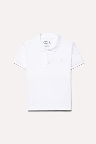 Camisa Polo Piquet Básica, Reserva Mini, Meninos, Branco, 12+