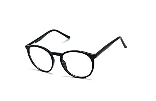 Óculos Armação Unissex Redondo Com Lentes Sem Grau Fy-133 Cor: Preto
