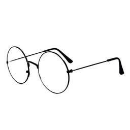 Óculos Redondo Armação Trend Hp Unissex Com Lente Sem Grau (All Black)