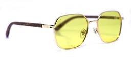 Óculos de Sol Dion Yellow, Mafia Wood Exclusive Wear, Adulto Unissex, Marrom, M