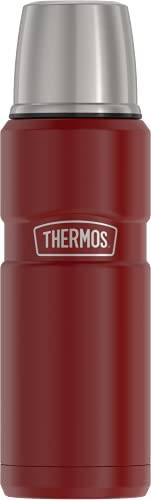 THERMOS Garrafa compacta com isolamento a vácuo Stainless King, 473 ml, vermelho fosco