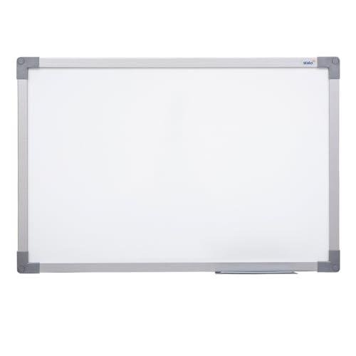 Quadro Branco Moldura MDF REVESTIDO na cor Aluminio Soft STALO, 100x70