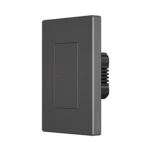 Interruptor de parede inteligente SONOFF, interruptor de luz wi-fi inteligente, interruptor de casa inteligente de 1 grupo tipo 120, interruptor de botão físico, compatível com Alexa, Google Home. Emparelhamento rápido Bluetooth (1 Botões)